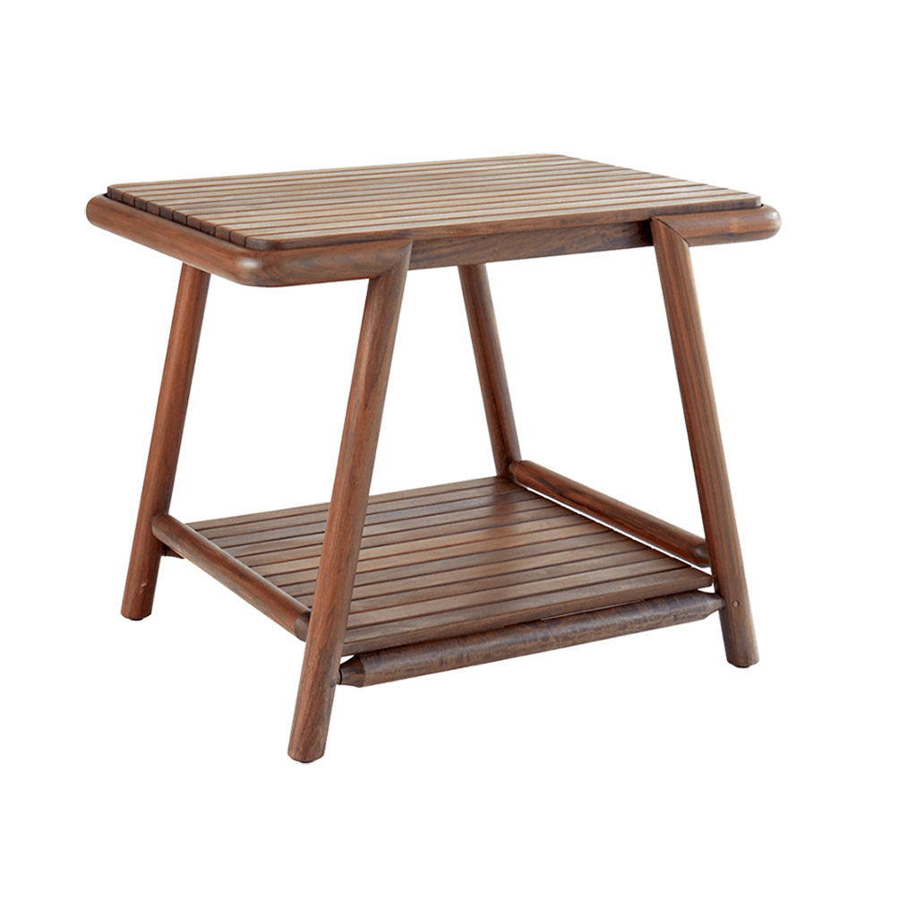 Rectangular Side Table with Ipe Top &amp; Shelf