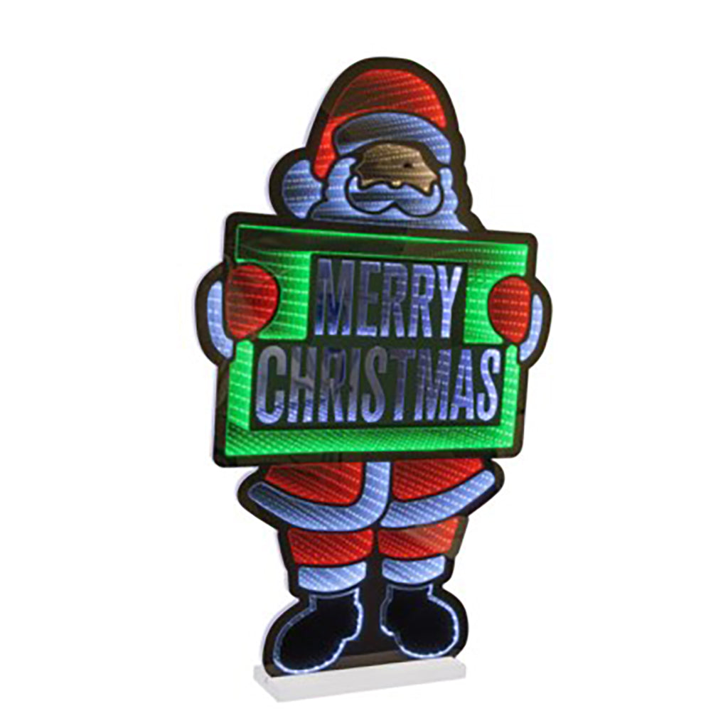 Santa with Merry Christmas Infinity Light 36"