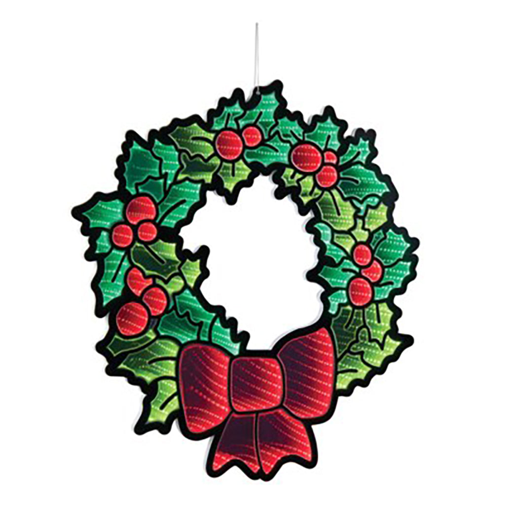 Holly Wreath with Bow Infinity Light 24"