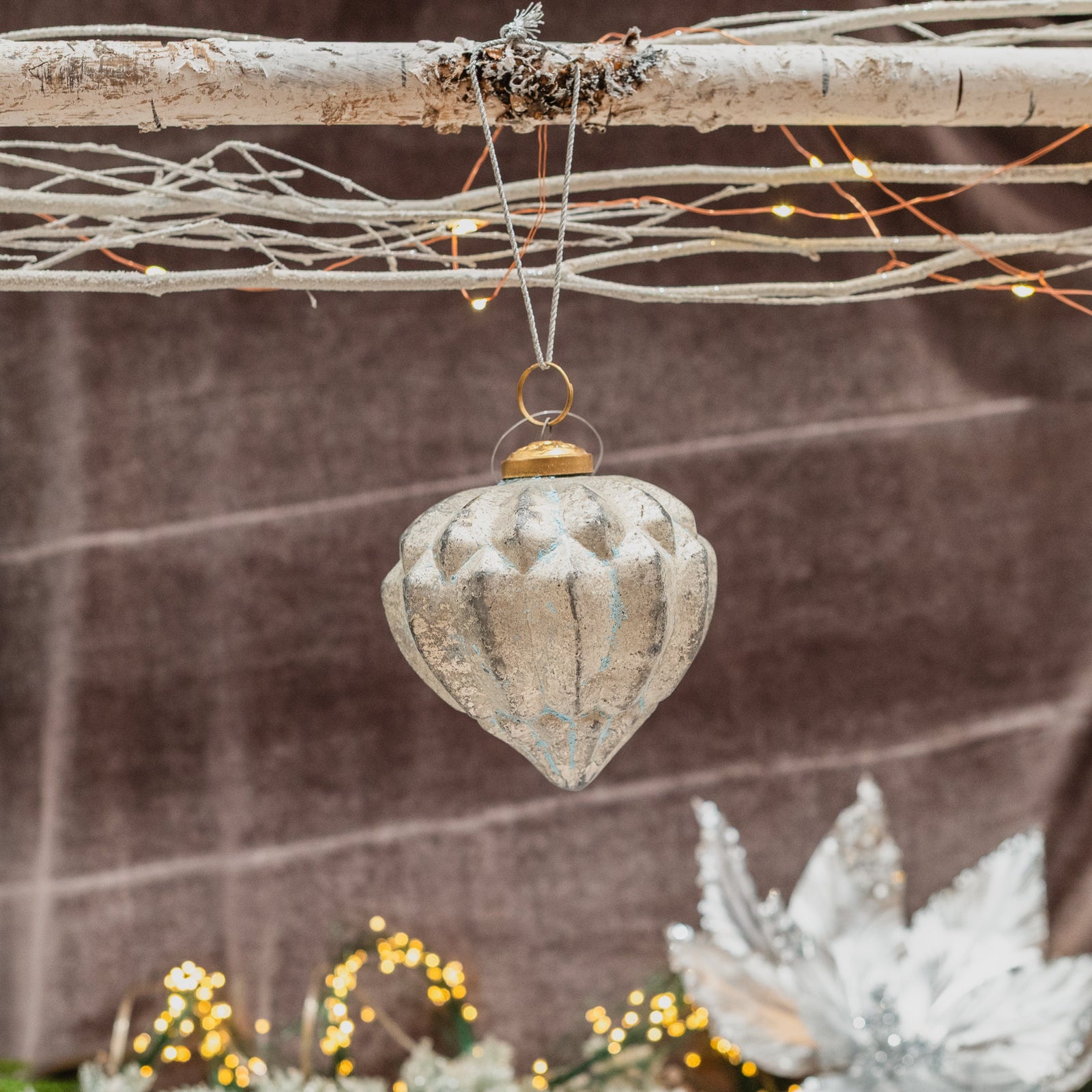 Glass Ball Ornament Sage 5"