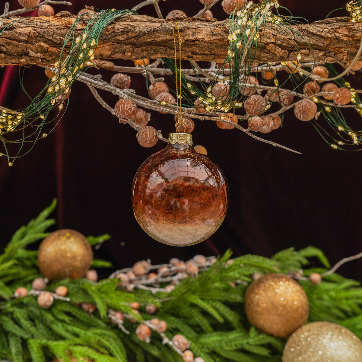 Glass Ball Ornament Brown 3"
