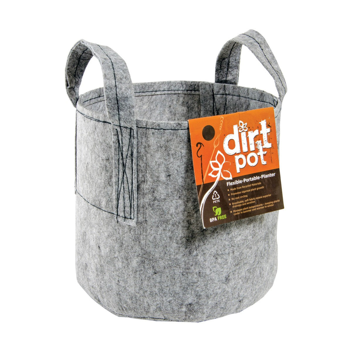 Dirt Pot Grey with Handle