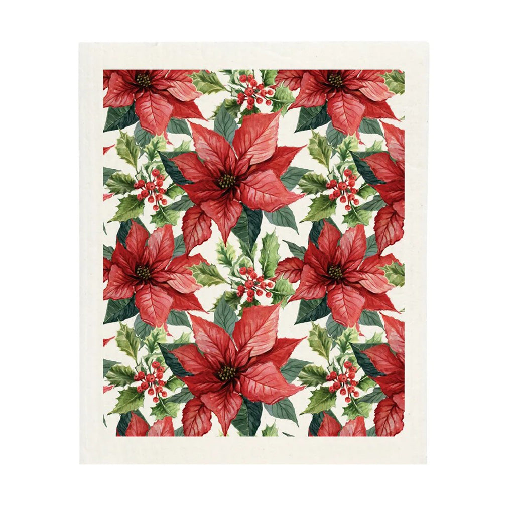 Poinsettia Sponge Cloth 5 Pack