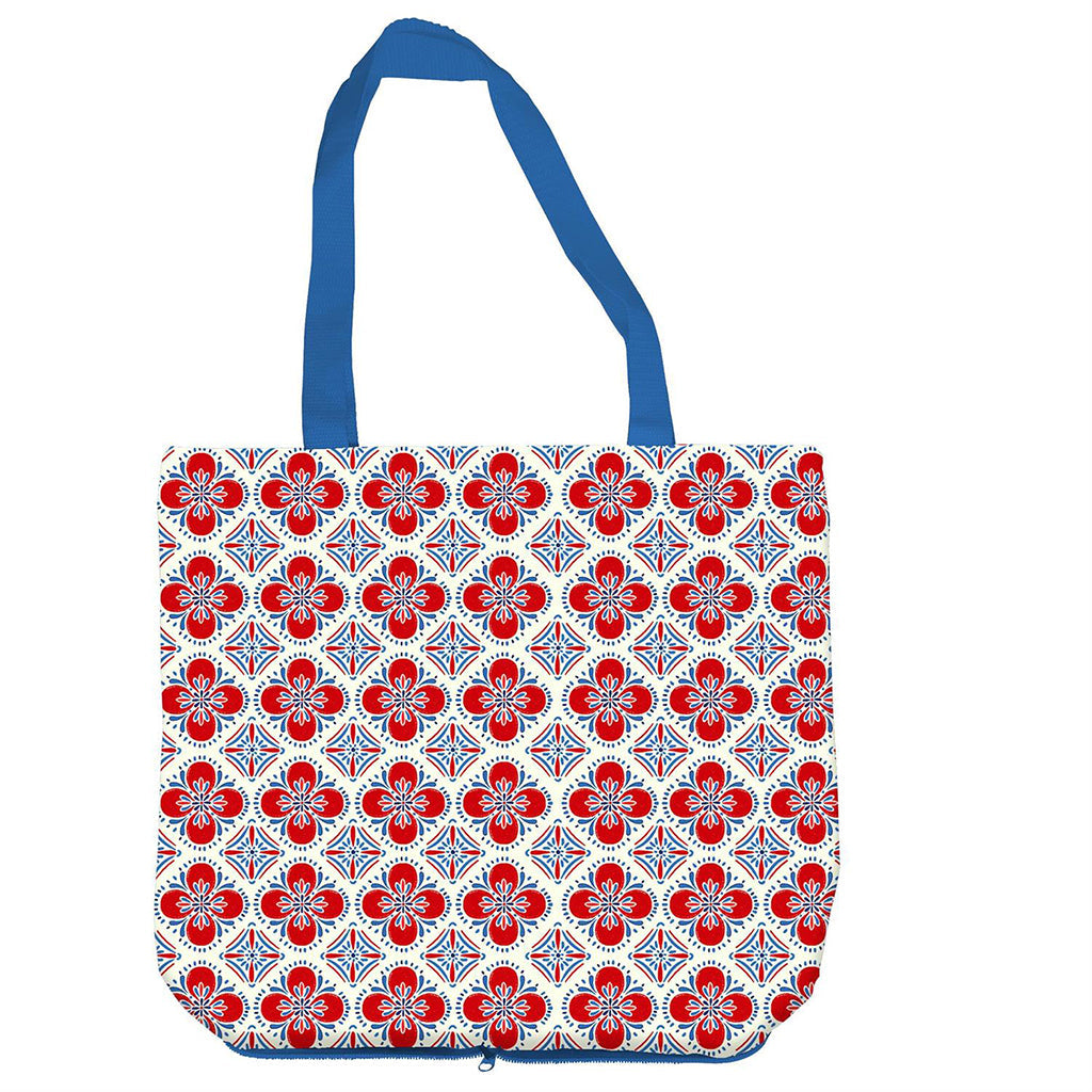Red Florals Compact Tote