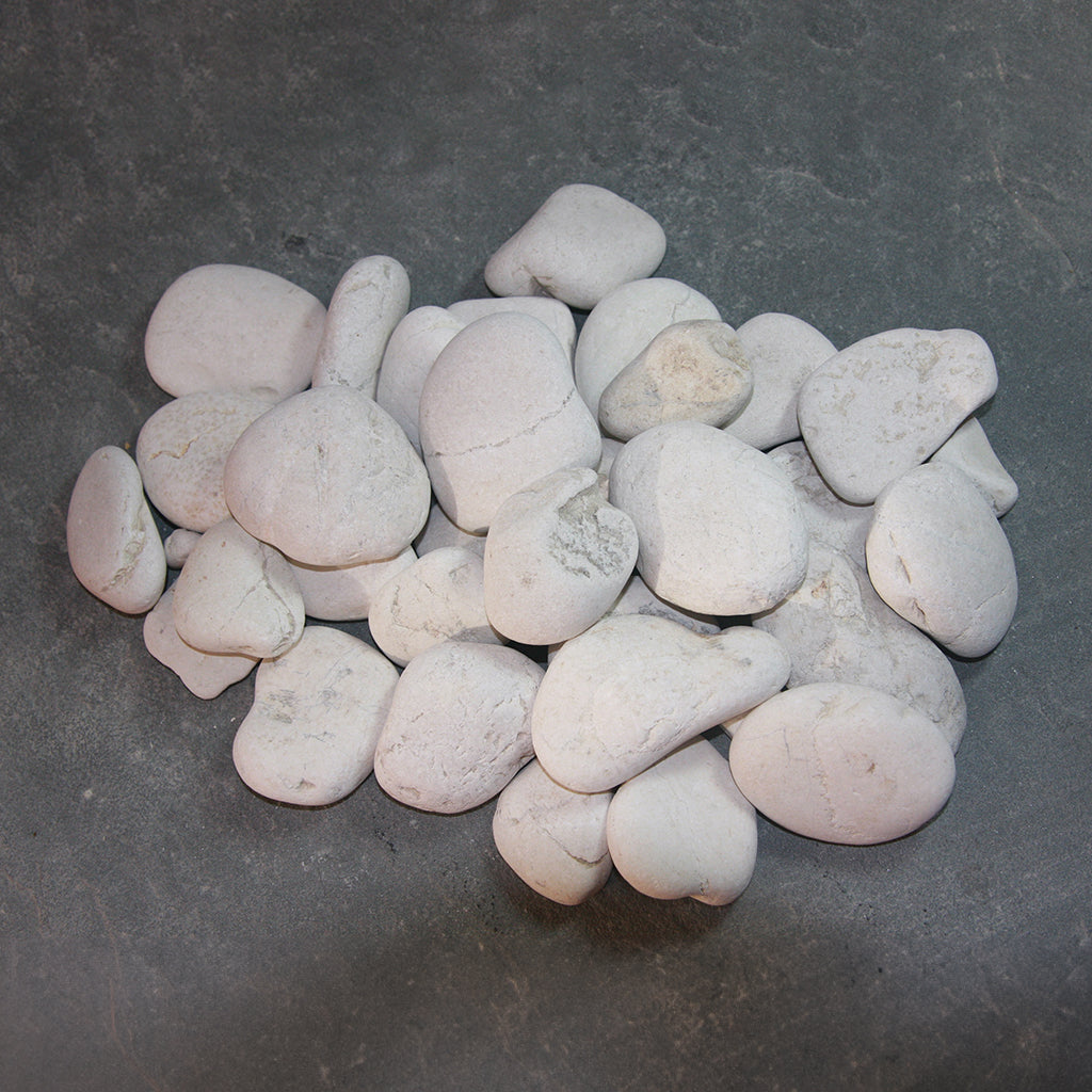 Garden Semi-Polished White River Stone 10Kg