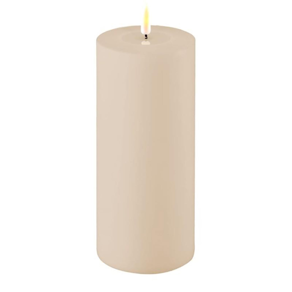 Outdoor Real Flame LED Candle 3x8in Dust Sand