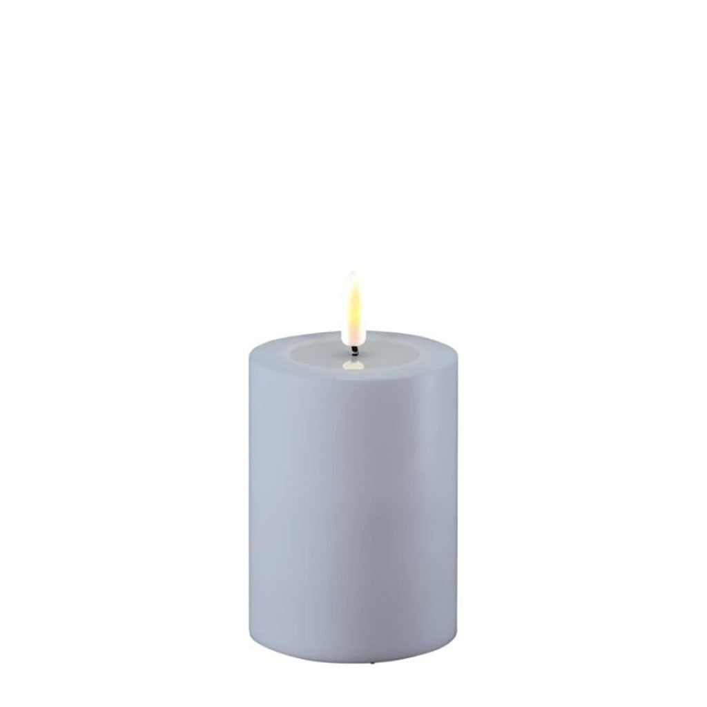 Outdoor Real Flame LED Candle 3x4in Dust Blue