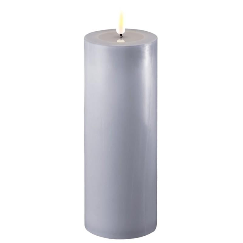 Outdoor Real Flame LED Candle 3x8in Dust Blue