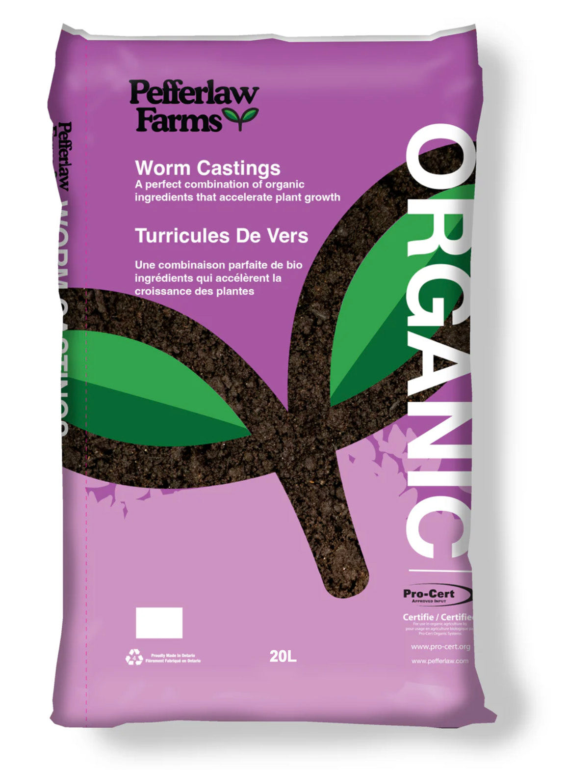 Pefferlaw Organic Worm Castings Mix 20L