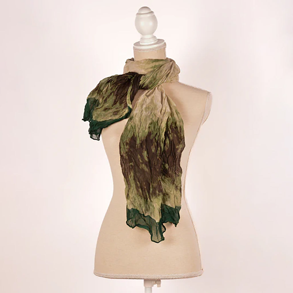 Green Crinkle Scarf