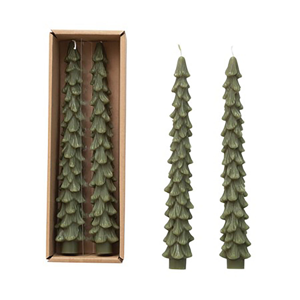 Tree Taper Candles Set of 2 Evergreen