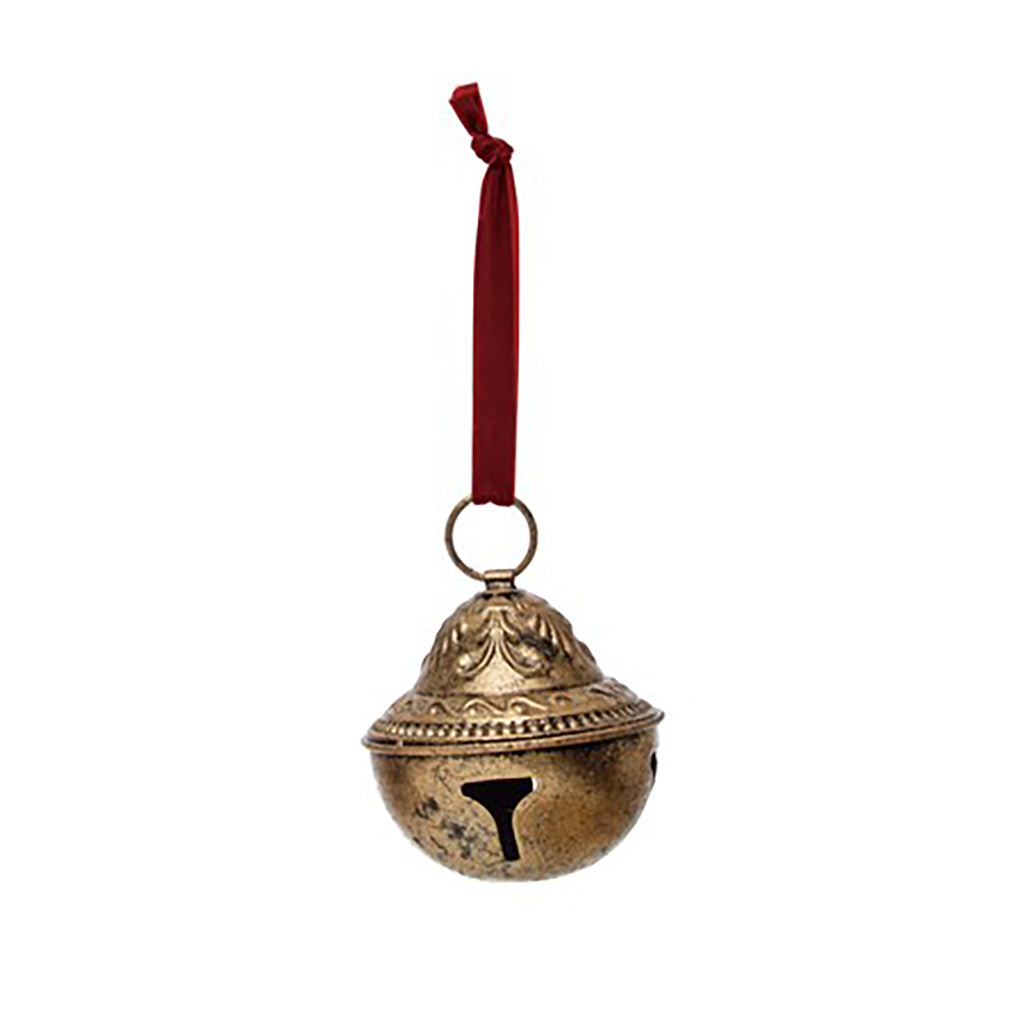 Metal Sleigh Bell with Velvet Ribbon