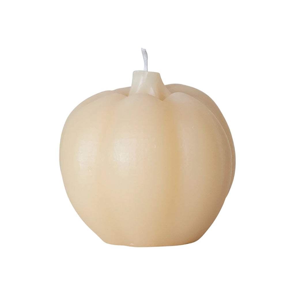 Pumpkin Shaped Candle 4In Cream