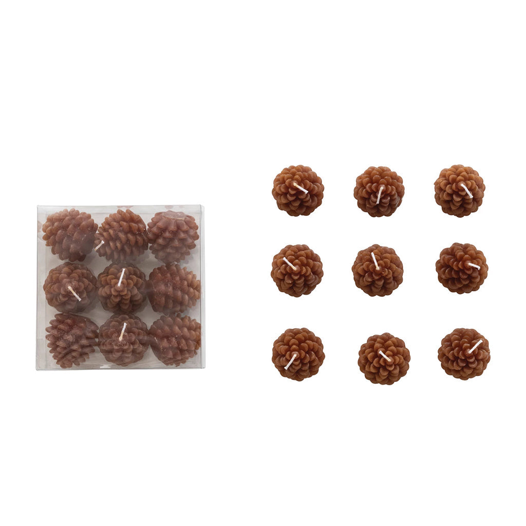 Pinecone Tealights Set of 9  1.5in