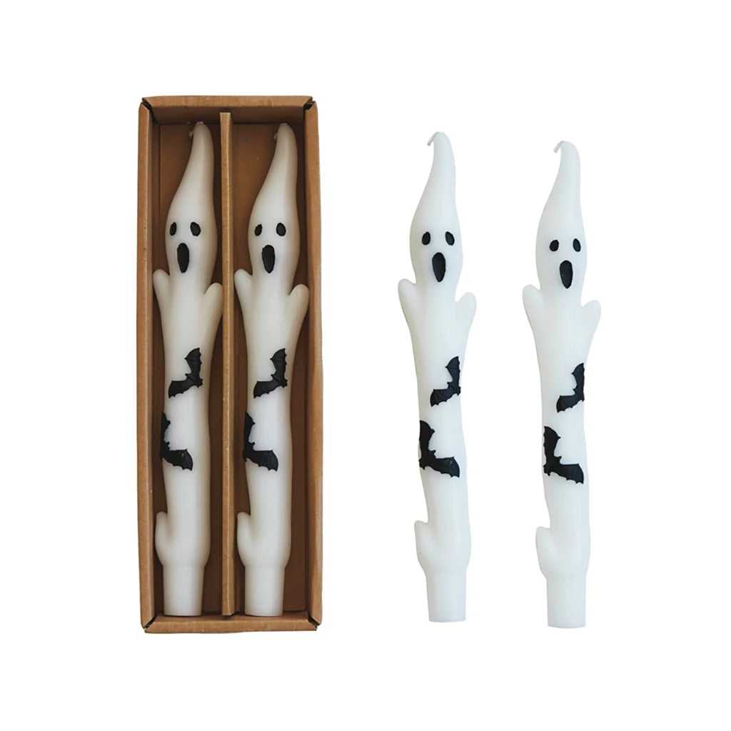 Ghost Taper Candles Set of 2 10in