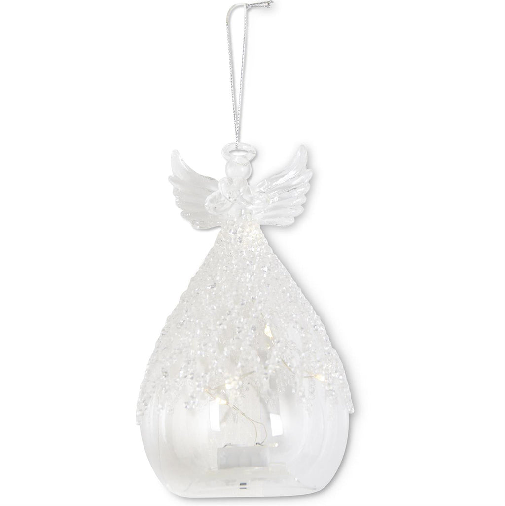 Glass LED Angel Ornament