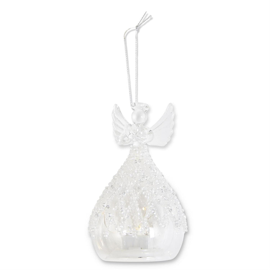 Glass LED Angel Ornament