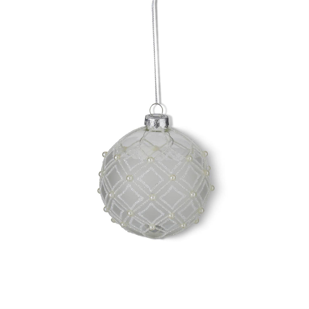 Frosted Glass Beaded Ornament