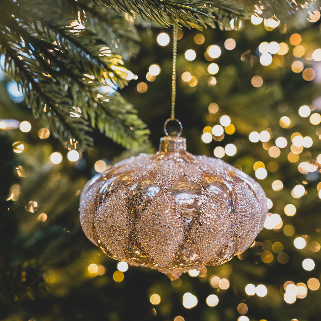 Gold Mercury Glass Onion Hobnail Ornament