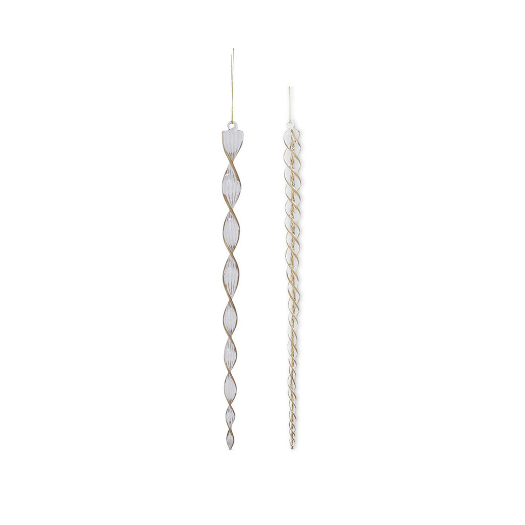 Glass Spiral Icicle Ornament