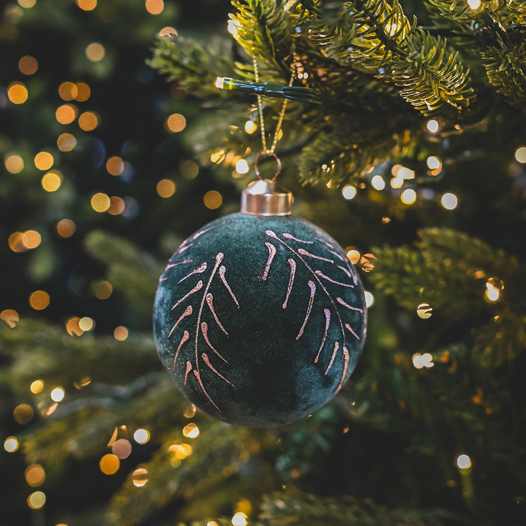 Green Ornament with Gold Branch