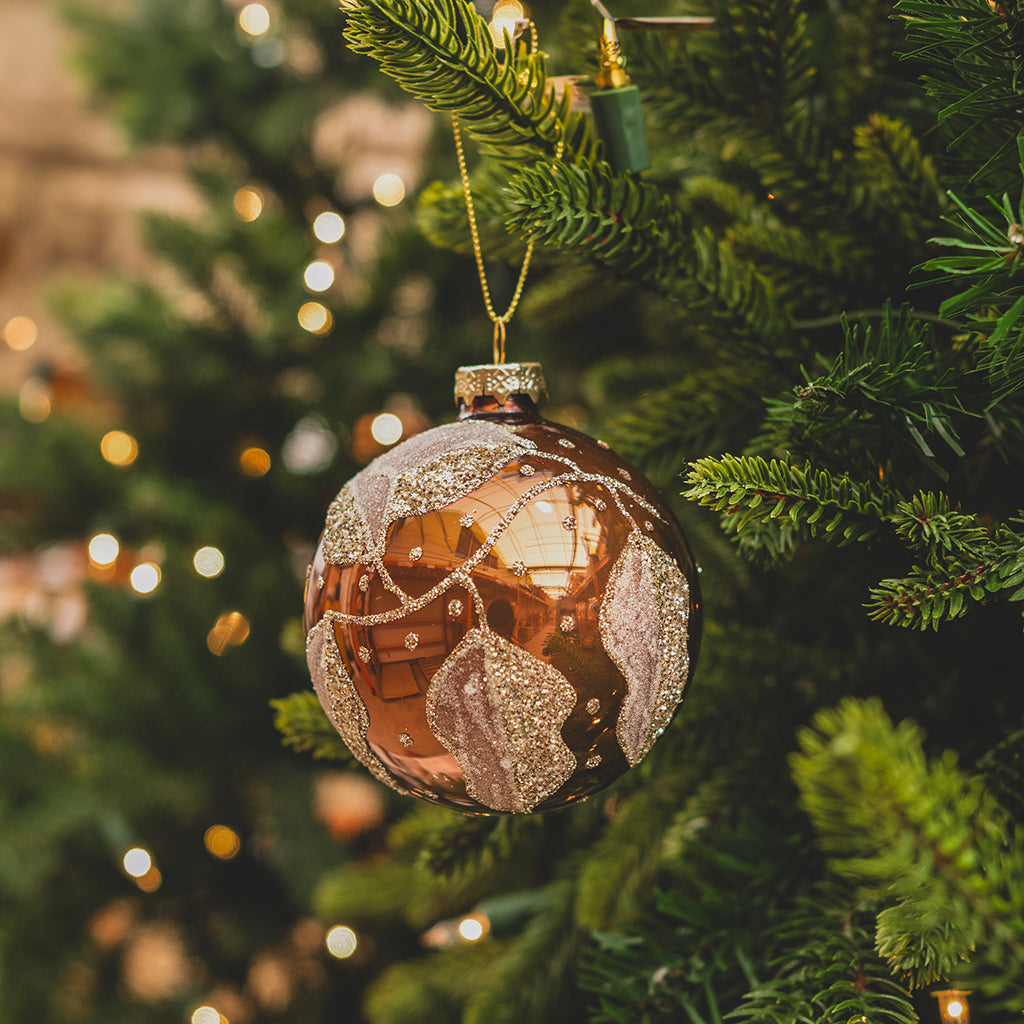 Brown Ornament with Gold Leaves