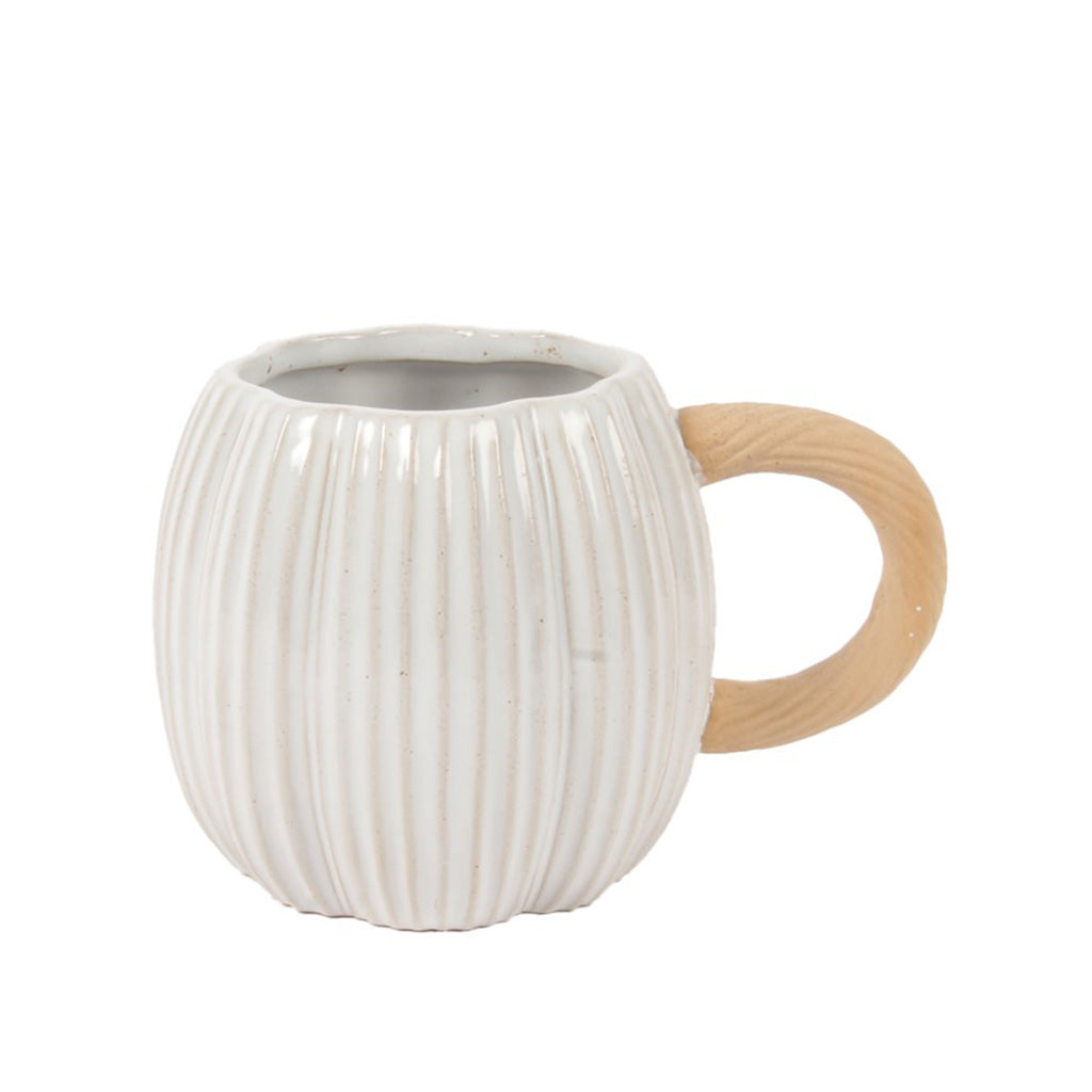 Pumpkin Shaped Mug White