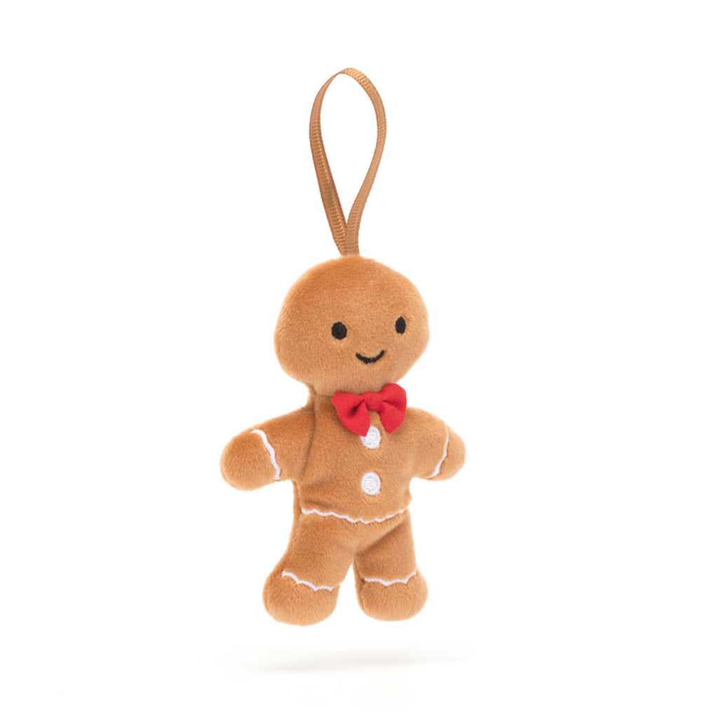 Festive Folly Gingerbread Fred Ornament Jellycat