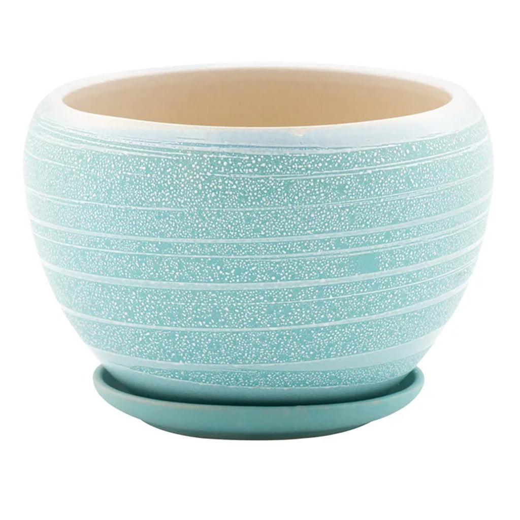 Large Blue Striped Pot