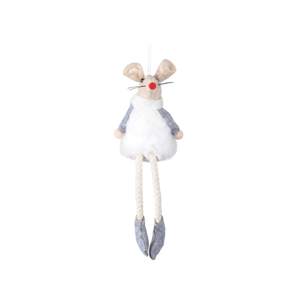 Mila Mantel Mice Ornament White