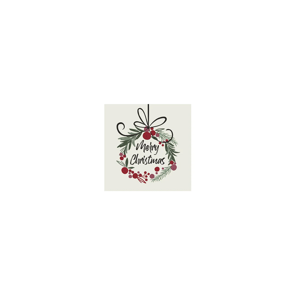 Merry Christmas Wreath Printed Napkin