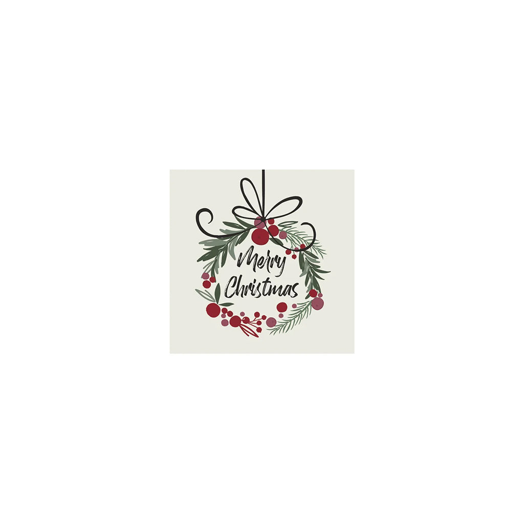 Merry Christmas Wreath Printed Napkin