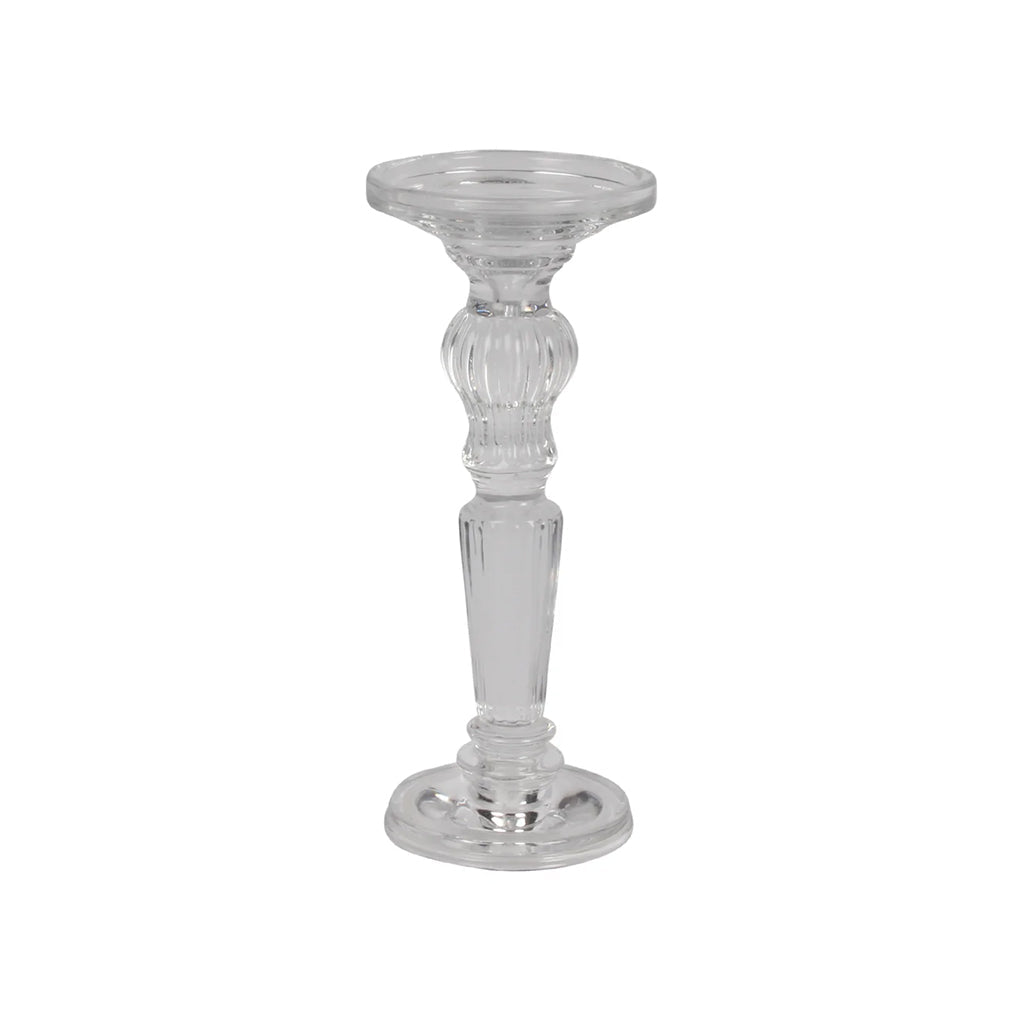 Empire Glass Pillar & Taper Candle Holder Large Clear