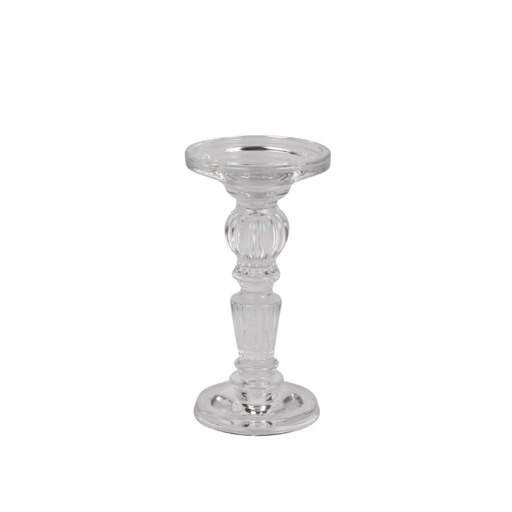 Empire Glass Pillar &amp; Taper Candle Holder Medium Clear