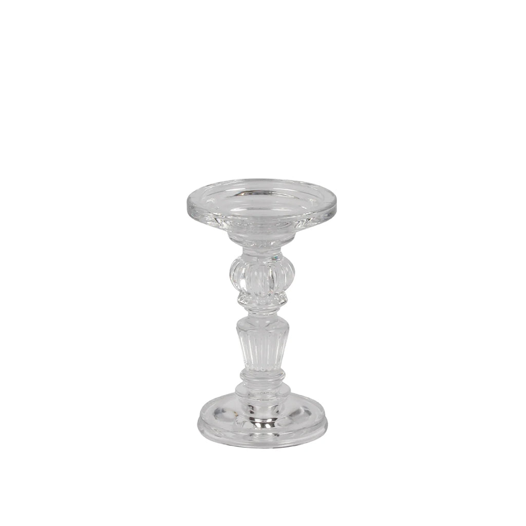 Empire Glass Pillar &amp; Taper Candle Holder Small Clear