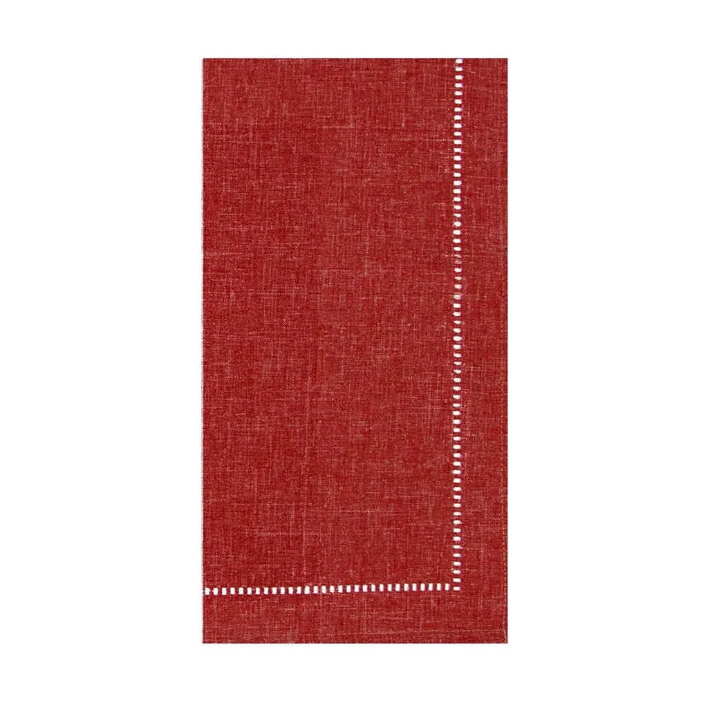 Hemstitch Napkin set of 4 Red