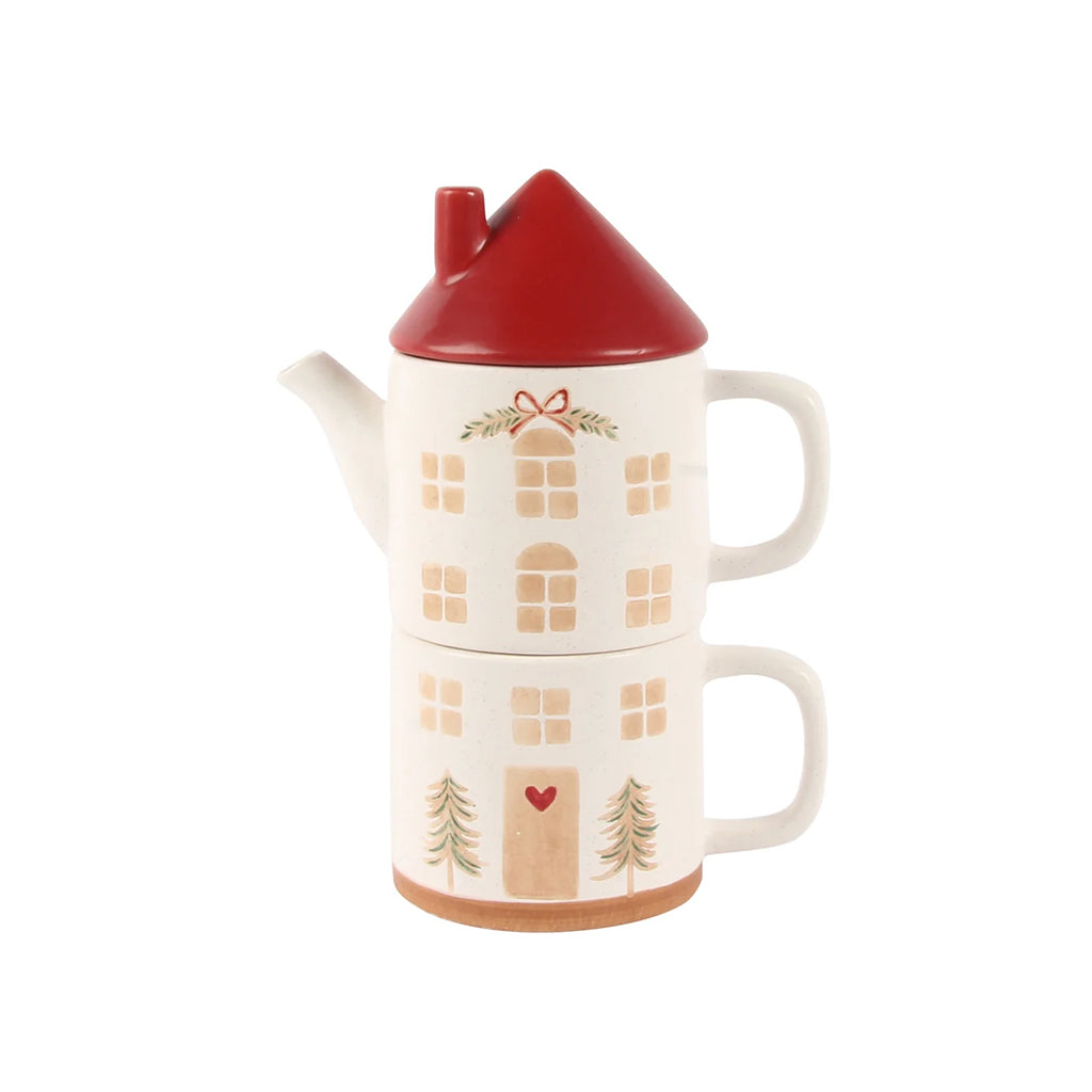 Happy Home Stacked Tea &amp; Mug Set