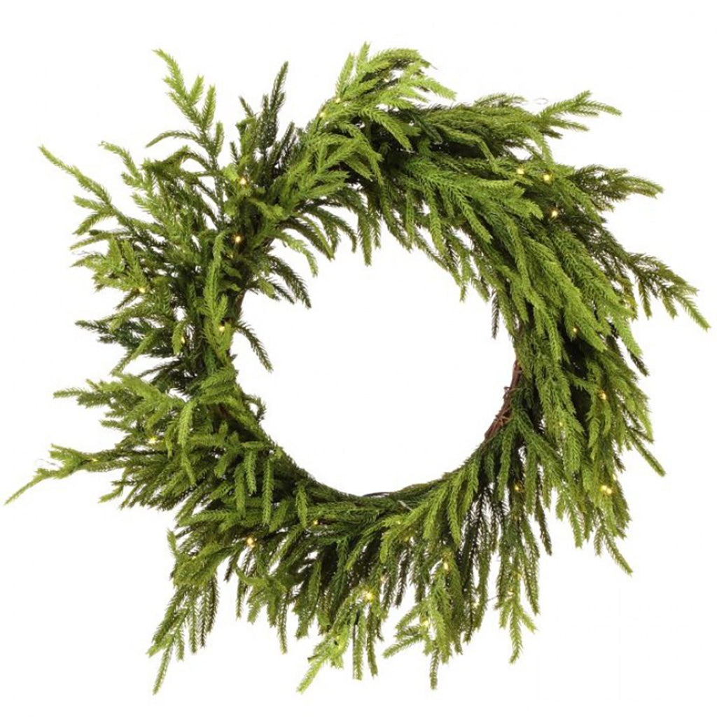 Natural Touch Norfolk Pine Wreath LED