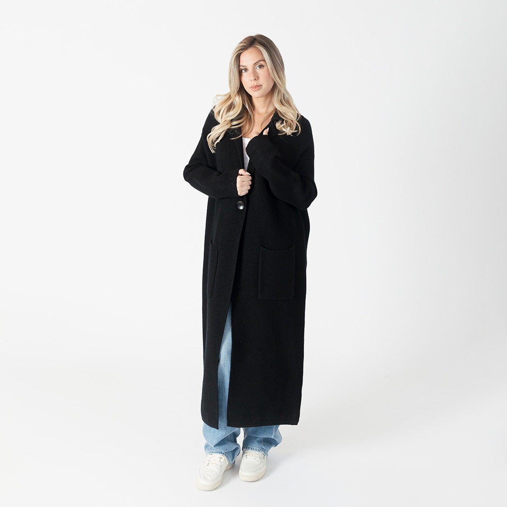 Jimmi Long Sweater Coat Black