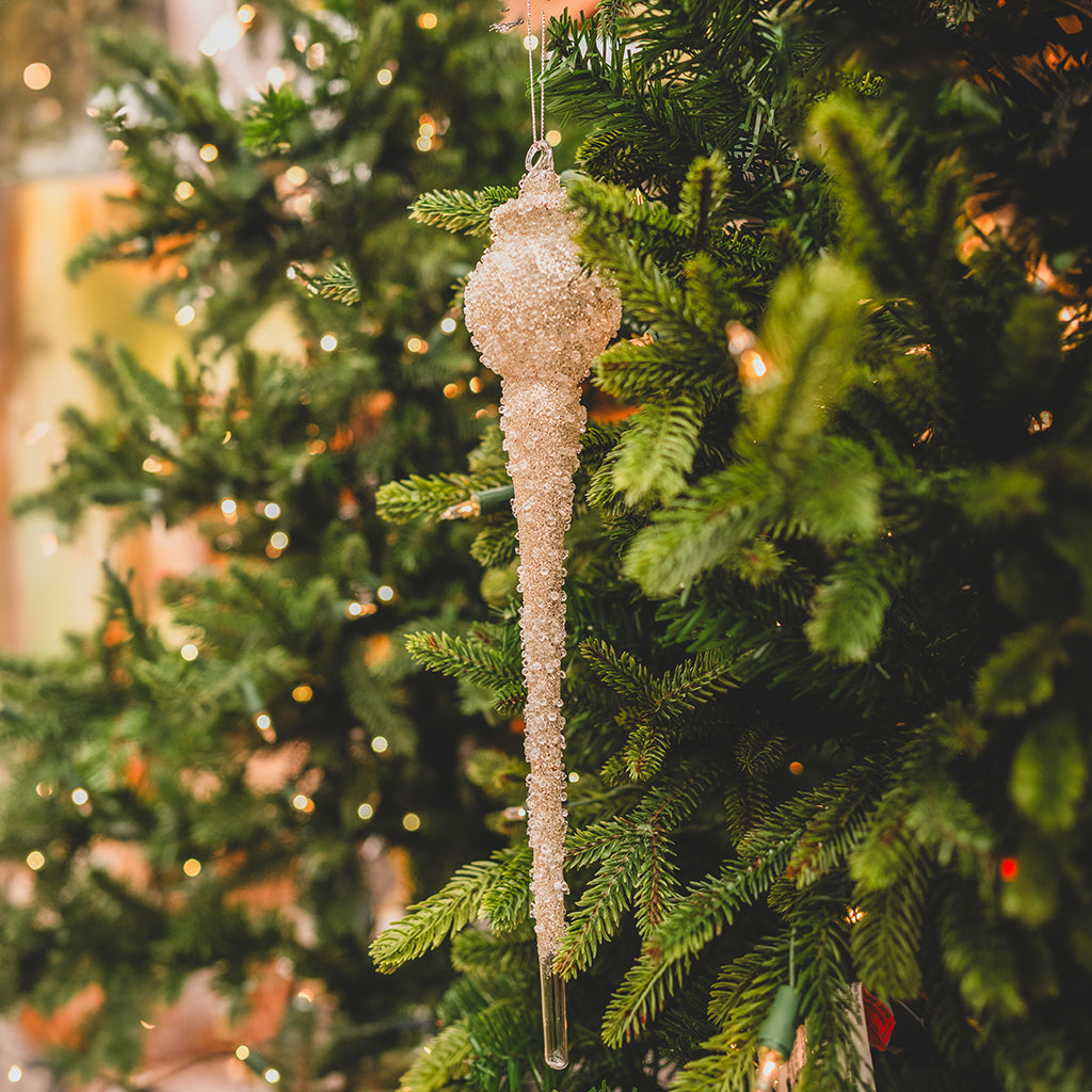 Beaded Glass Drop Ornament