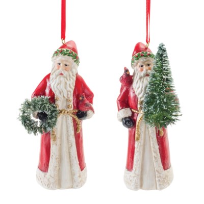 Santa with Cardinal Ornament