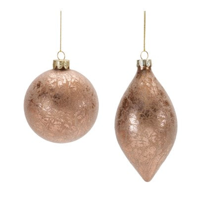 Frosted Rose Gold Ornament