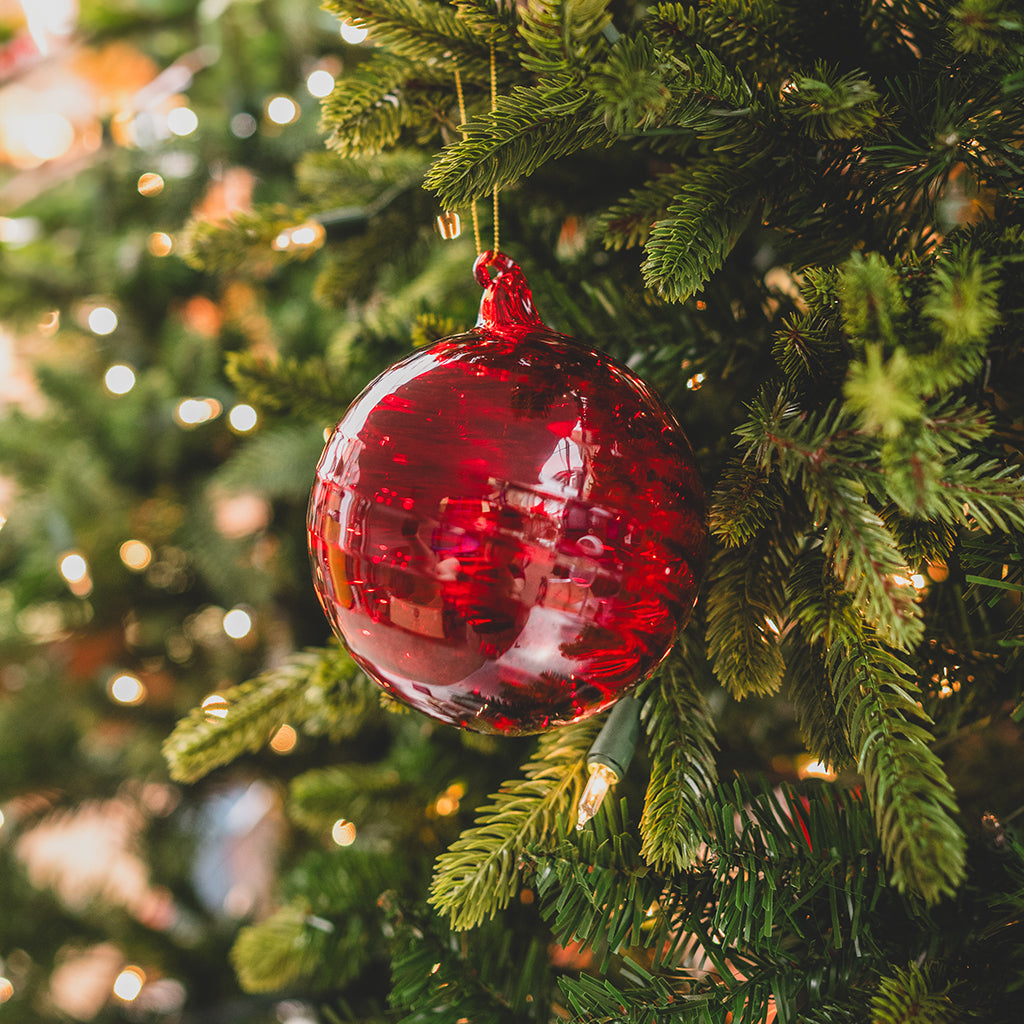 Red Swirl Glass Ornament