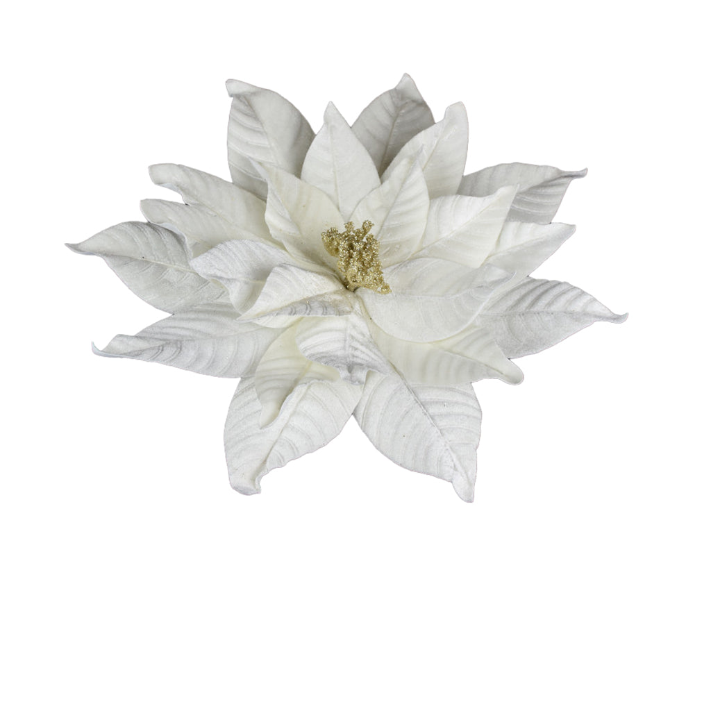 Giant Velvet Poinsettia Ivory