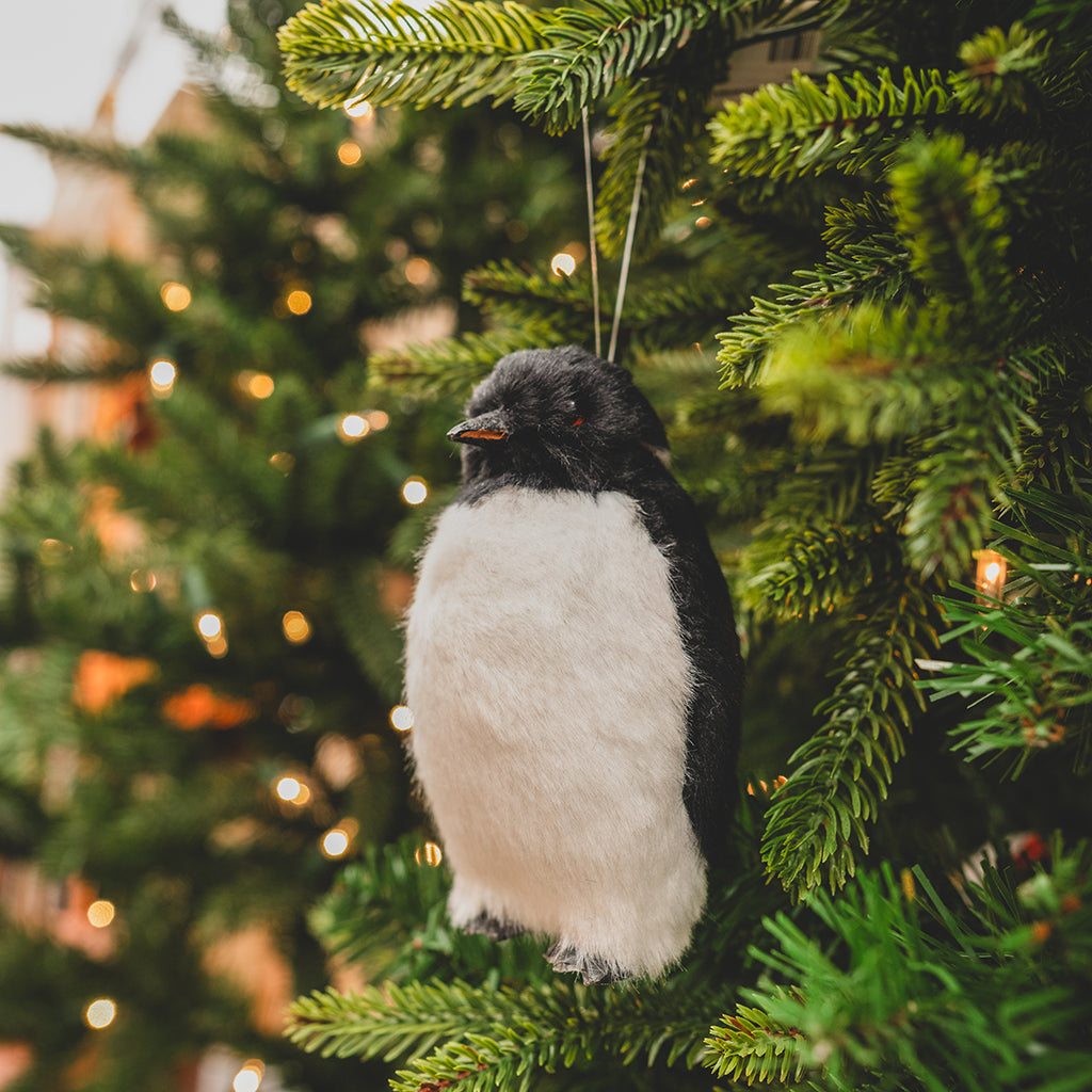 Furry Penguin Ornament