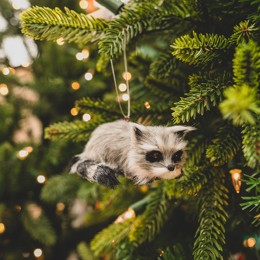 Furry Racoon Ornament