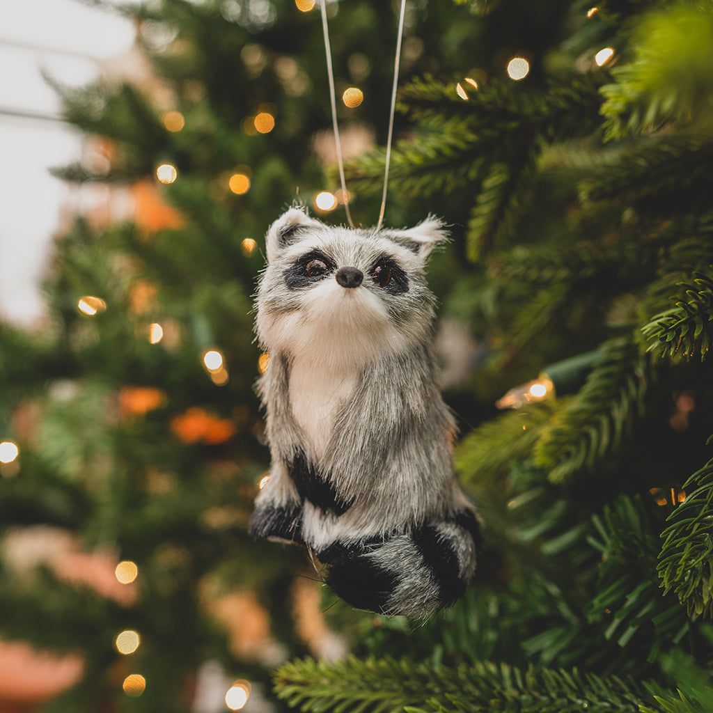 Furry Racoon Ornament