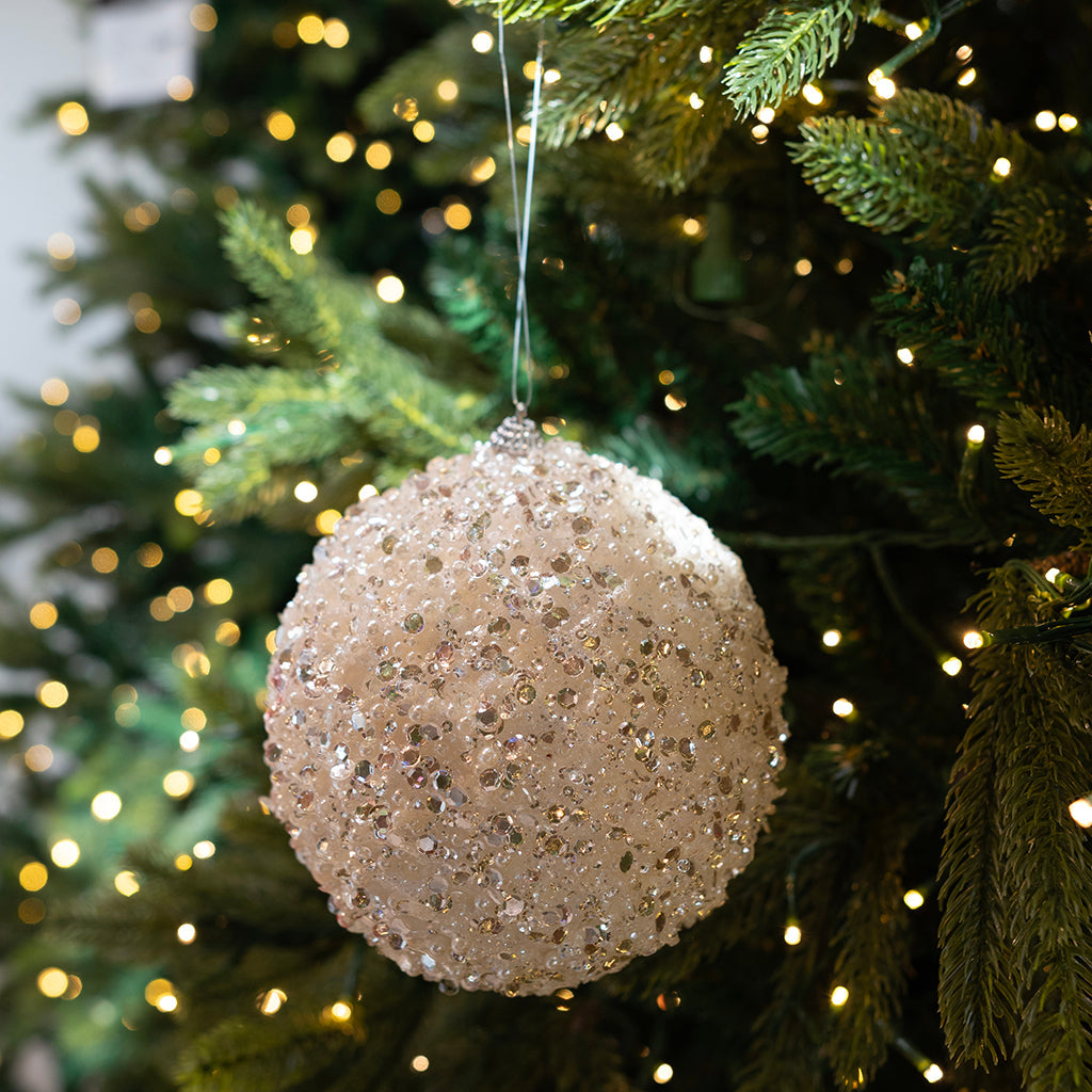 Pearl Glitter Ball Ornament