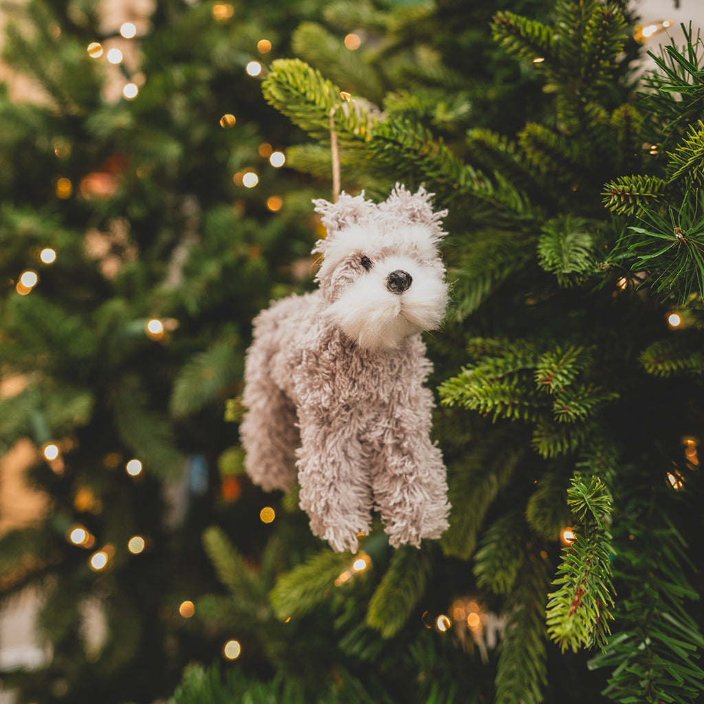 Faux Fur Dog Ornament