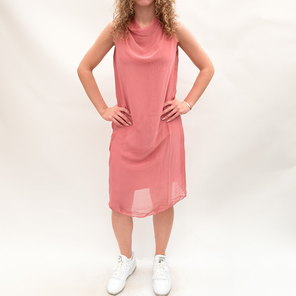 Woven Cap Sleeve Midi Dress Rosette
